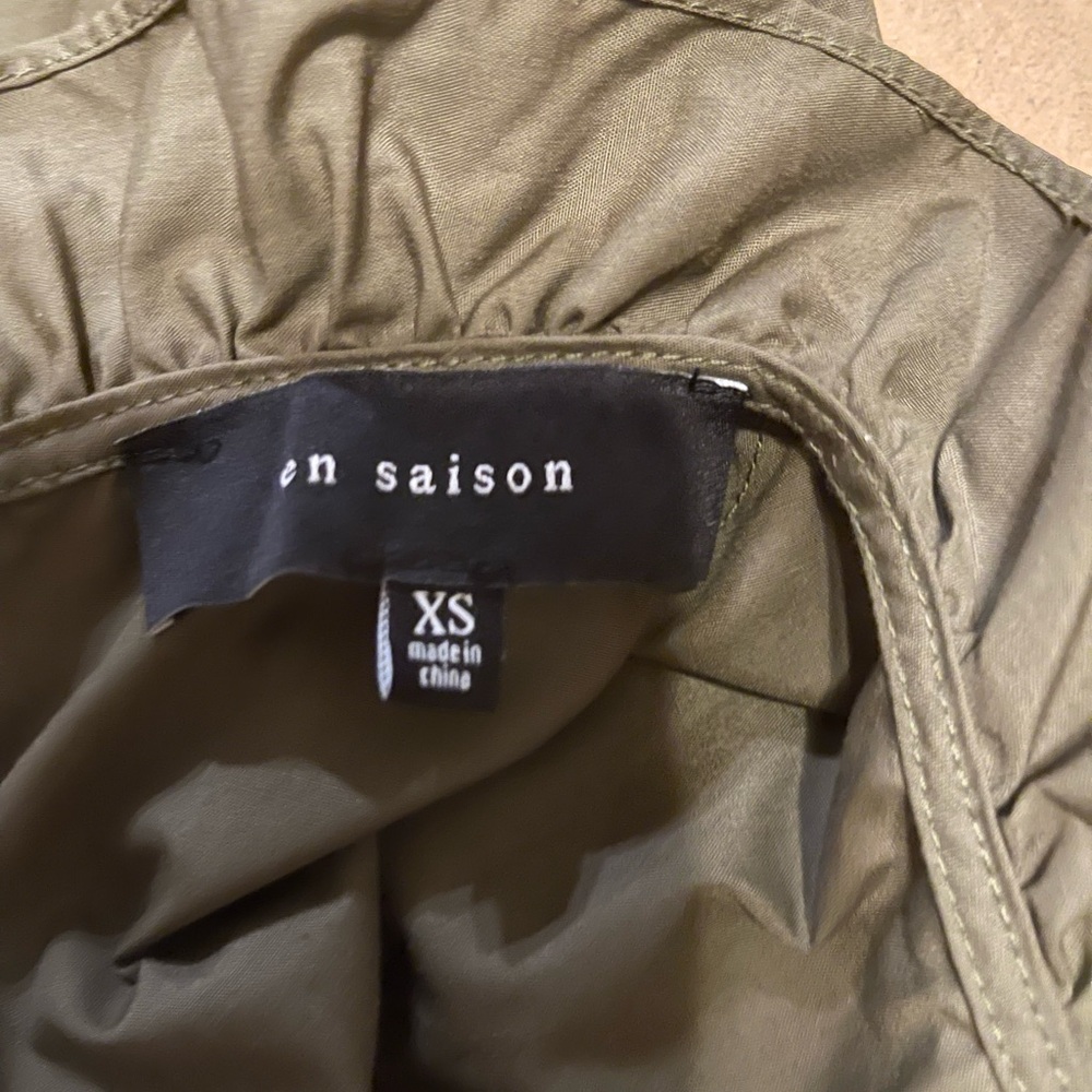En Saison Olive Green Tiered Dress size XS - Picture 3 of 5